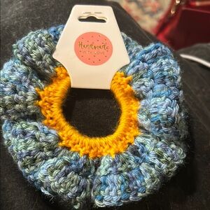 Hand Crafted Blue&Yellow Hair Scrunchie